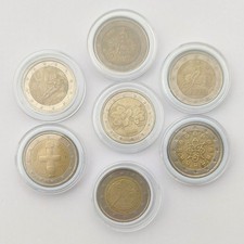 2 Euro Münzen Europa - 7 Stück - gekapselt - selten 