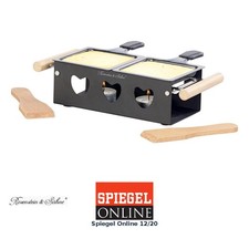 Teelicht-Raclette für 2 Personen, mit Schabern und Teelichtern