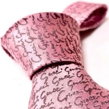 Gucci Logo Krawatte Seide Rosa