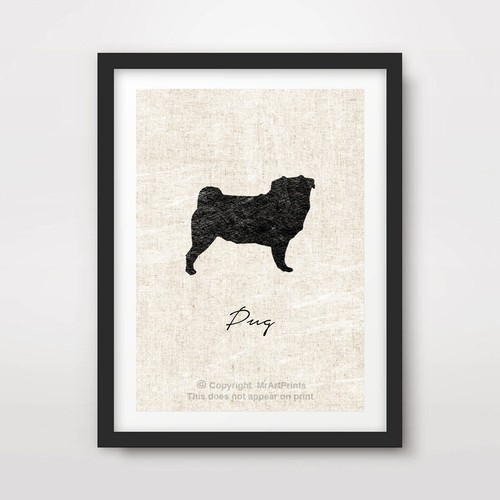 Mops hund kunstdruck poster - mops,