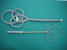 2er Set Teppichklopfer groß Ausklopfer natur 80 cm DDR Rattan Peddigrohr Draht