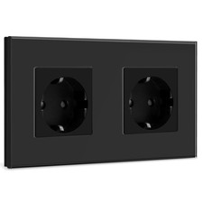 Steckdose 2 Fach Glas