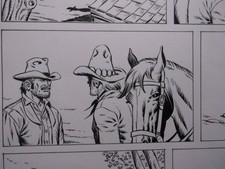 Comic Originalzeichnung BUFFALO BILL (Bastei Verlag)  die Banditenranch!!Uff!!