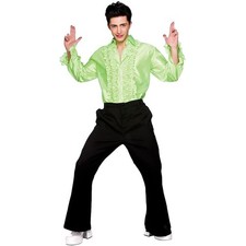 Wicked Costumes grün Disco Rüschen Shirt XLarge