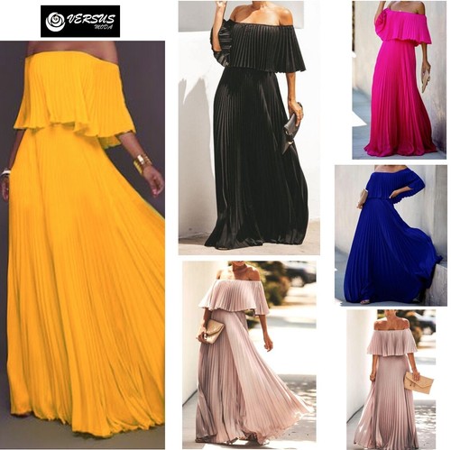 Kleid lang schulterfrei damen - kleid,