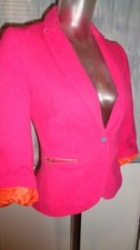 Zara Blazer Pink/Orange Leinen