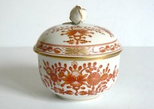 MEISSEN INDISCH KORALLE ZUCKERDOSE  1.WAHL DECKELKNAUF RESTAURIERT
