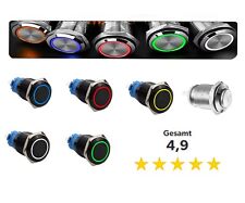 1x 12V 30V 240V Wasserdicht mit Beleuchtung Drucktaste Schalter Edelstahl