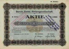 Bernh. Dietel Reichenbach 1923 VEB Neugersdorf TGO Zittau 5000 Mark Sachsen