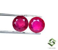 8 MM Natürliche Rubin Rund Schliff Paar 5.28 Cts Mosambik Facettiert Lose