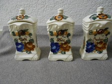 VORRATSDOEN Porzellan mit Blumenmotive Mehl/Zucker/Salz