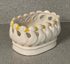 Gänse ovale Blumenschale Pflanzschale Übertopf Jardiniere Bonboniere Keramik