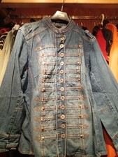  Jeansjacke, Militarystyle, Gr. 48, 100%Baumwolle, gebraucht, Unterbrustweite ca