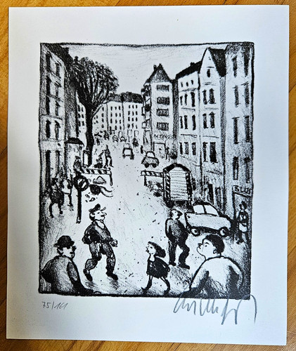 Lithographie kiez mit - "kiez,