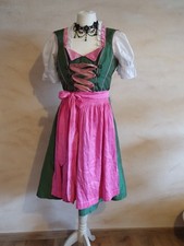 Tracht  Dirndl Dirndel Größe: 34  Grün/Pink, Polyester/Baumwolle länge 60 cm