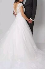 Hochzeitskleid Vintage mit Schleppe mit Reifrock (2XL)