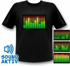 LED Shirt Equalizer Partyshirt Festival Kleidung soundgesteuert  Leuchtshirt