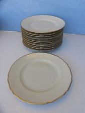 27513. Teller Kuchenteller  11 Stück  creme mit Goldrand Tielsch-Altwasser