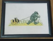 Stickbild 21 "Frosch und. Tigerente" Rahmen Janosch HANDARBEIT Kinderzimmer Baby