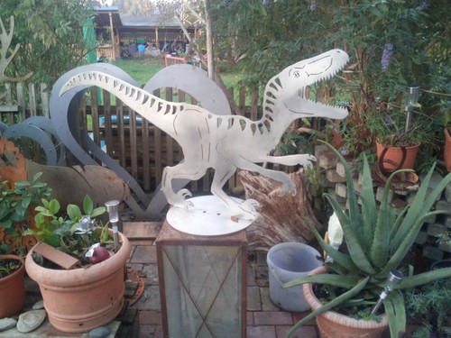 Edelstahl dino für garten - dino,