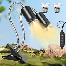 Schildkröten Wärmelampe Dual Head UVA+UVB Terrarium Wärmespotlampe Heizlampe E27