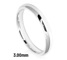 9 kt Weißgold Ring D Form Ehering Band (massiv & gepunzt)