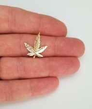 14k gelbgold marihuana blatt - 14k,