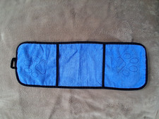 Hunde-Handtuch mit 2 Taschen, Frottee, blau, 61x22cm