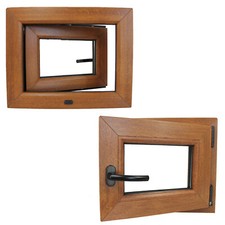 Kunststofffenster Kellerfenster Fenster Innen Außen Golden Oak Gold Dreh Kipp 