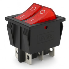 Doppel-Wippschalter 6-Pinn