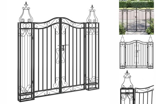 Gartentor schwarz 121x8x100 - gartentor,