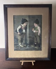 Antique Art Print School Boys