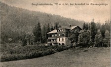 AK GRUSS AUS SCHLESIEN ARNSDORF HIRSCHBERG BZ. LIEGNITZ BERGFRIEDENBAUDE 1923