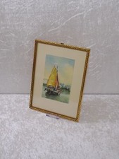 rEsCVU - Kunstdruck mit Holzrahmen - Segelboot - Vintage 
