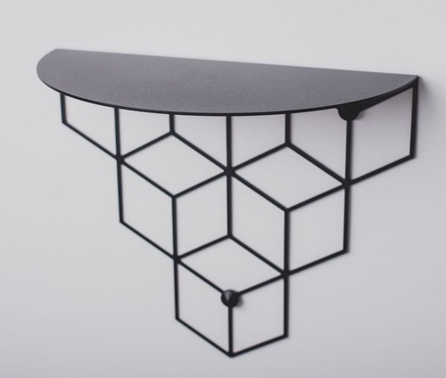 Wandkonsole aus metall schwarz - aus,