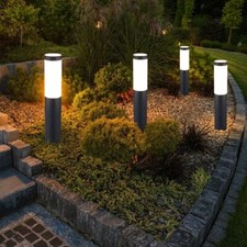 4er Set Steh Lampen Edelstahl