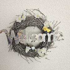 Deko Türe kranz Frühling Bunt Vogel Äste Willkommen Frühlings kränze Sommerdeko 