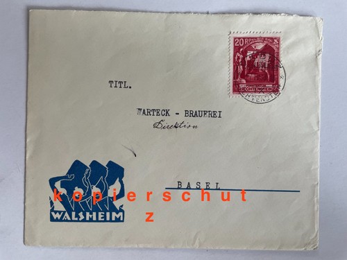 Brief mit walsheim - walsheim, brauerei