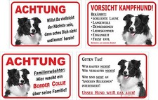 Schild Achtung Border Collie Größe 15x20 bis 60x40cm Warnschild