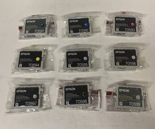 9 x Epson T0591 T0592 T0593 T0594 T0595 T0596 T0597 T0598 T0599 Stylus Ph R2400