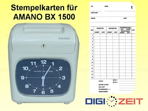 Stempelkarten für amano - stempelkarten, bx