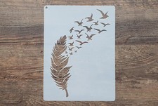 Schablonen Feder mit Vögeln