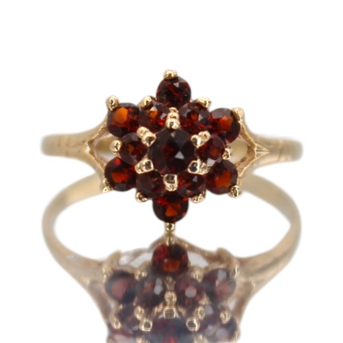 Gold granat ring gelb 9ct - gold,