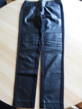Hose - vorne Kunstleder hinten Stoff schwarz Gr. 38  NEU