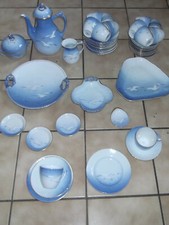 B&G MÖWE MIT GOLDRAND KAFFEESERVICE FÜR 12 PERSONEN 46 TEILE HANDGEMALT #7663