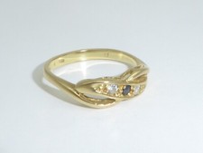 750 Gelbgold 18K Gold Ring Goldring Saphir Verlobungsring RG 52 - 16,5 mm 9055