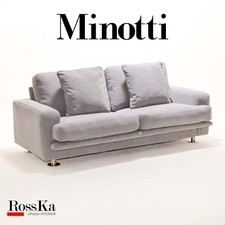 Minotti 2-Sitzer-Sofa, Stoff Grau, komplett restauriert