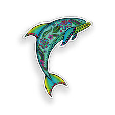 Autoaufkleber Grün Dolphin Delfin Techno Psycedelic Sonne Z137 Sticker 12cm