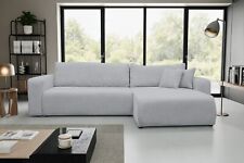 Ecksofa mit Schlaffunktion und Bettkasten Cord-Stoff Schlafsofa Eckcouch Luna XL