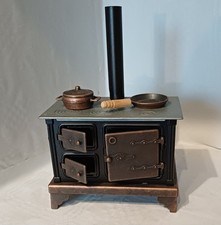 Vintage massiver Blech-Backofen Puppenstube Küchenherd Sammler Ofen Neu OVP 1:12